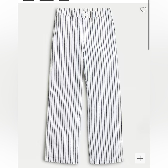 J. Crew Slim Wide Leg Striped White Jeans – Size 24P - Picture 3 of 12